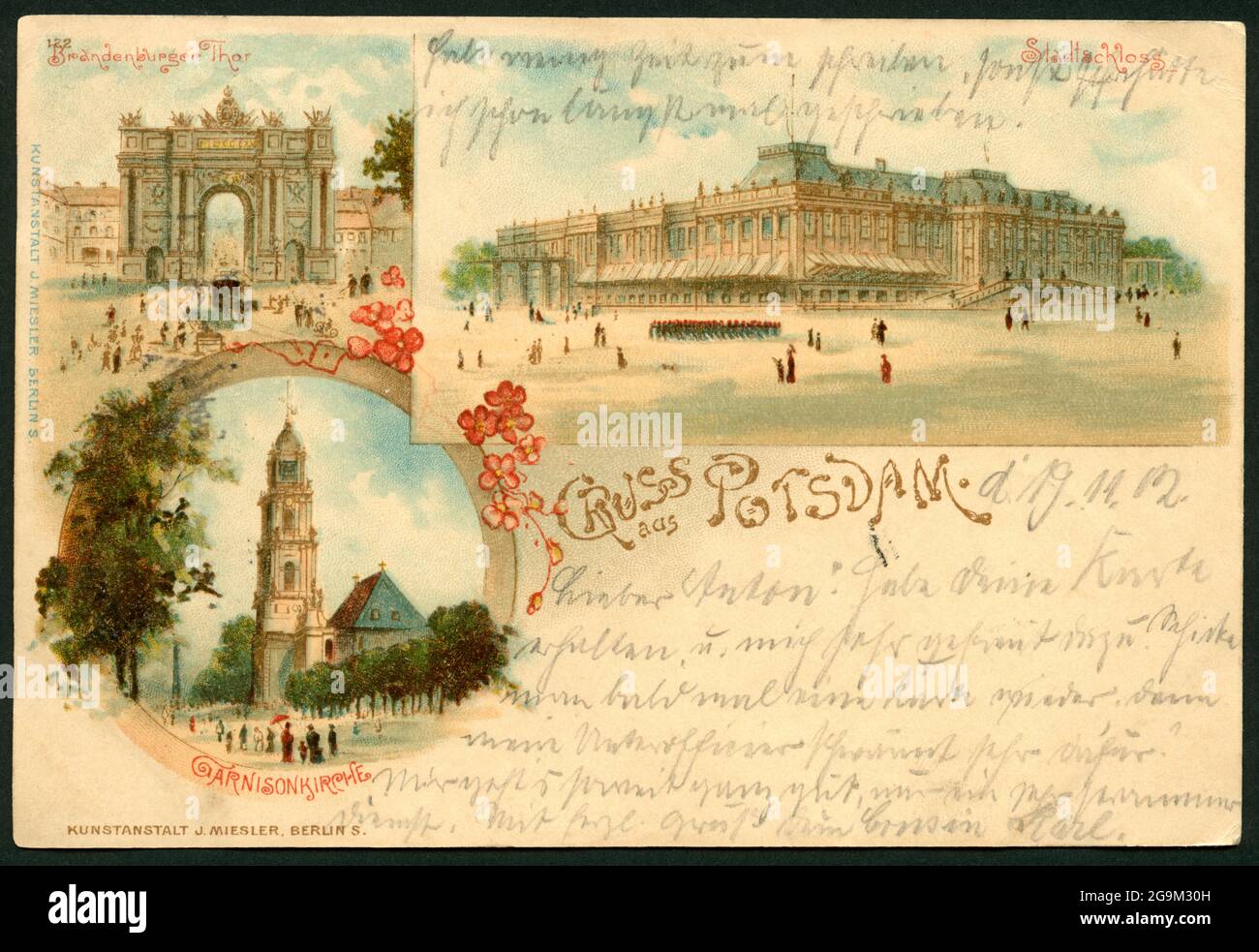 geography / travel,   Germany, Brandenburg, Potsdam, postcard with the titl 'greetings from Potsdam', ADDITIONAL-RIGHTS-CLEARANCE-INFO-NOT-AVAILABLE Stock Photo