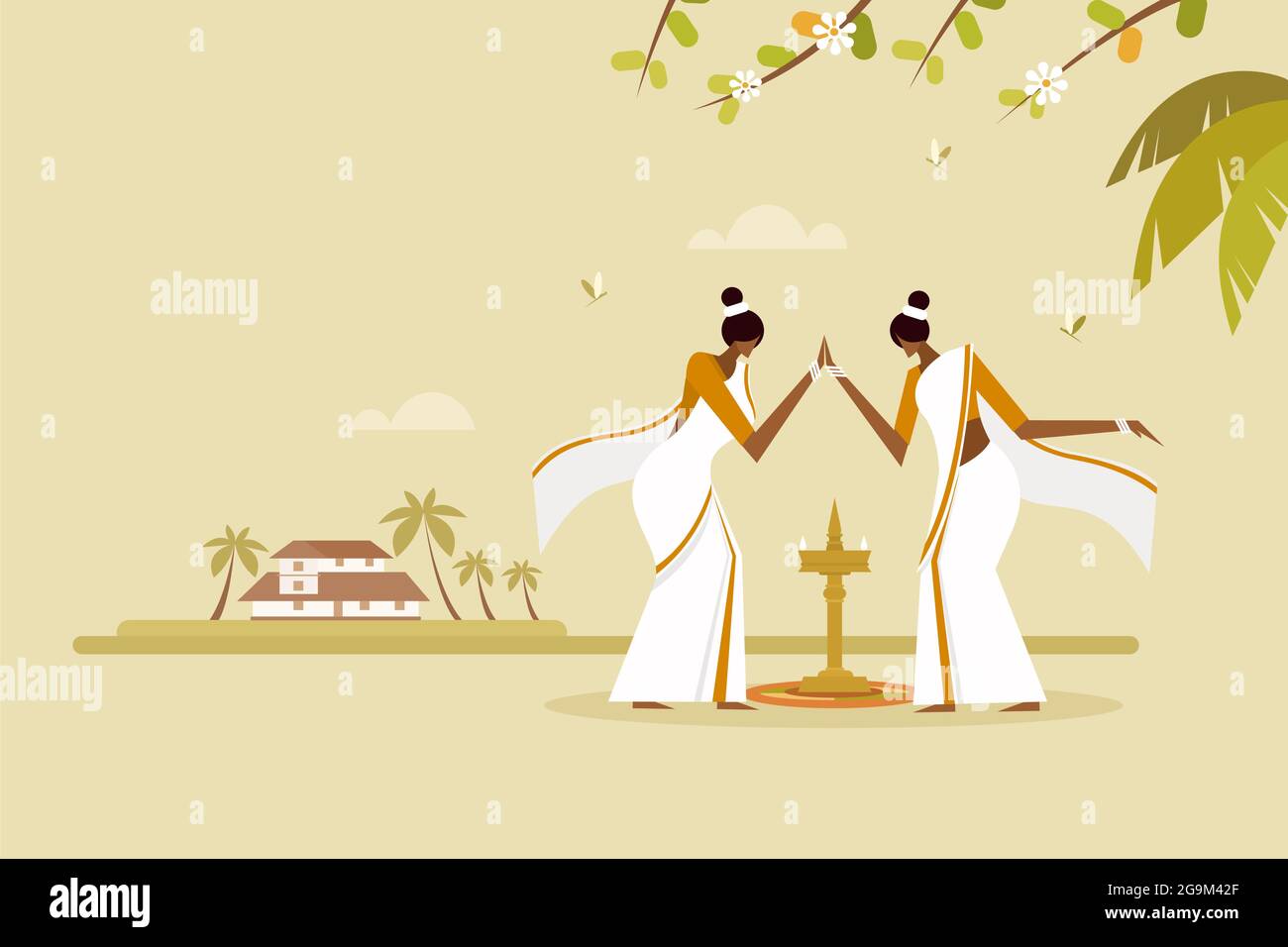 onam dance clipart group