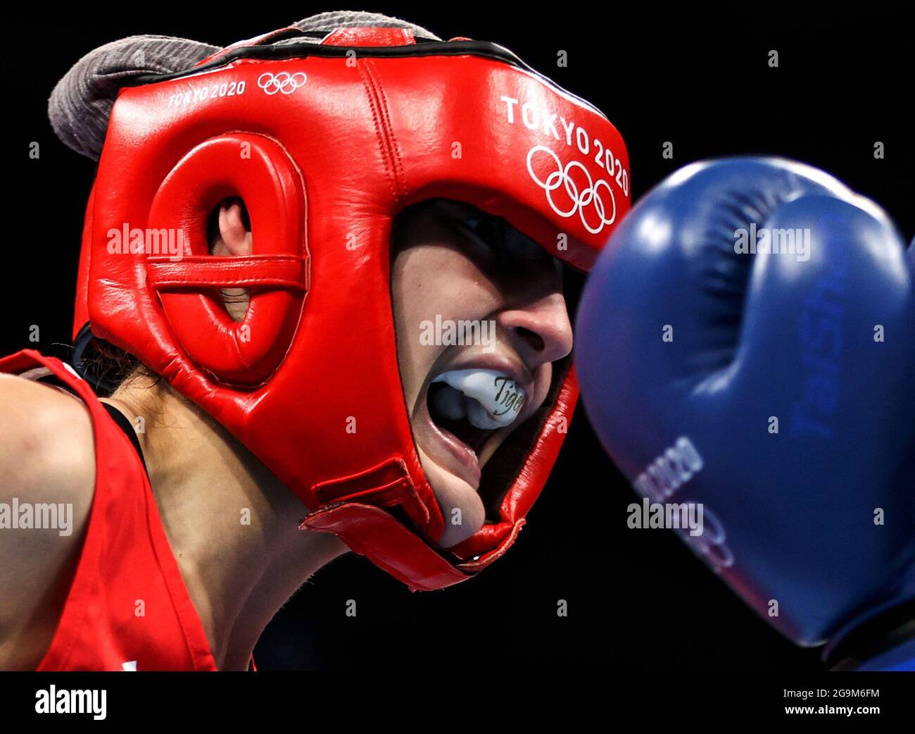 Tokyo, Japan. 27th July, 2021. Angela Carini of Italy reacts during the