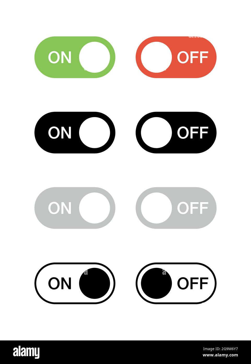 Flat style toggle switch controls Stock Vector Image & Art Alamy