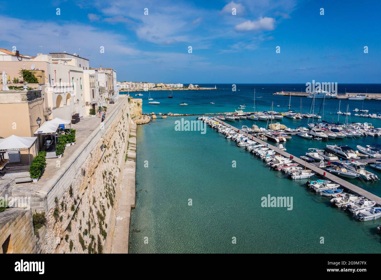 Harbor and old town of Otranto, Salento, Apulia region, Italy Stock Photo