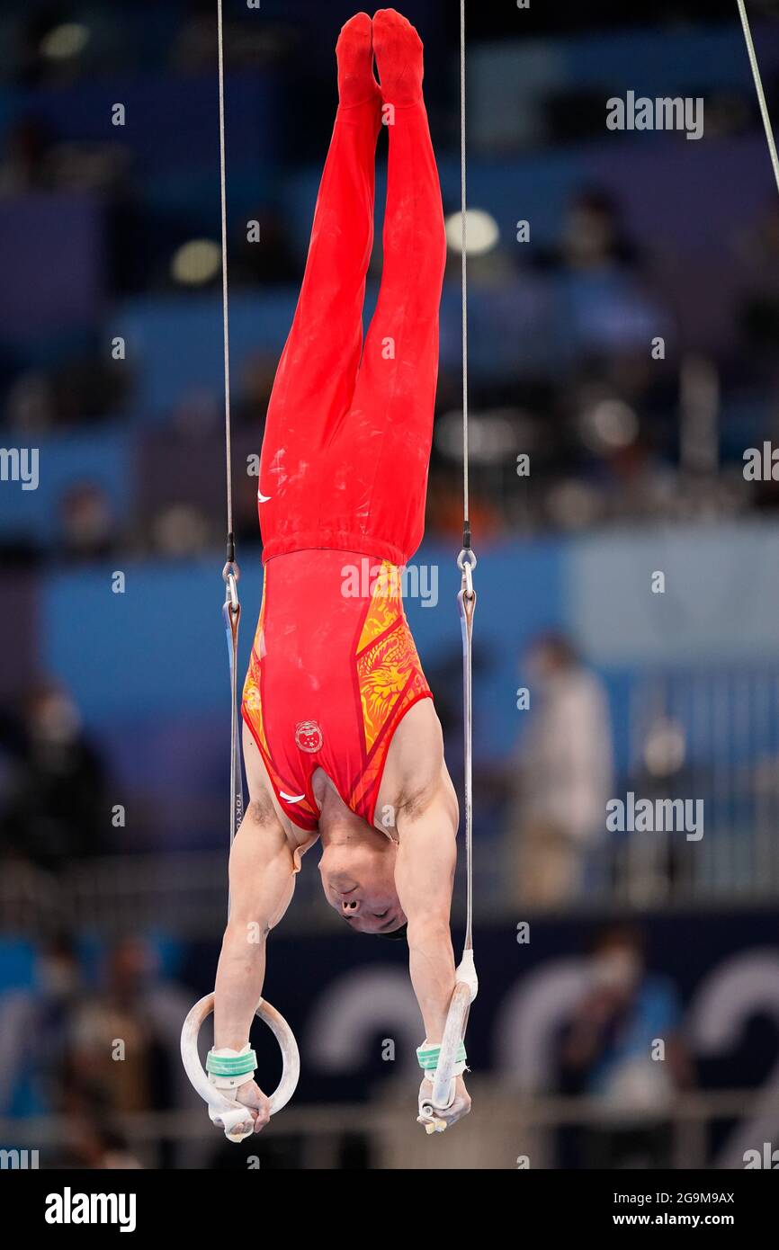 Tokyo, Japan. 26th July, 2021. Xiao Ruoteng (CHN) Gymnastics - Artistic : Men's Team Final during the Tokyo 2020 Olympic Games at the Ariake Gymnastics Centre in Tokyo, Japan . Credit: Kohei Maruyama/AFLO/Alamy Live News Stock Photo