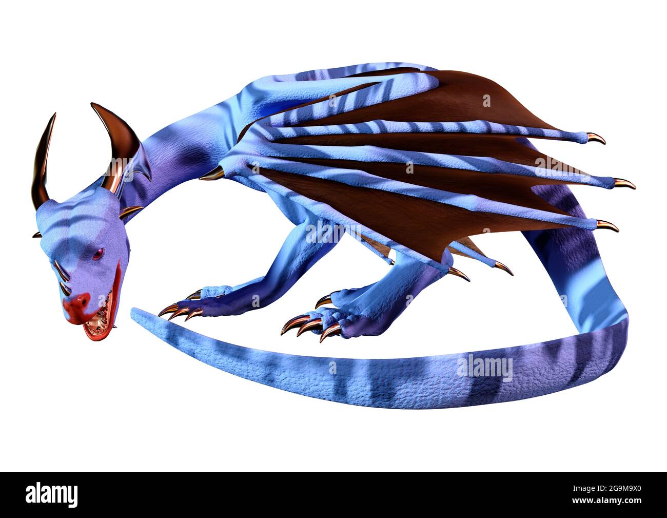 3D rendering of a fantasy dragon isolated on white background Stock ...