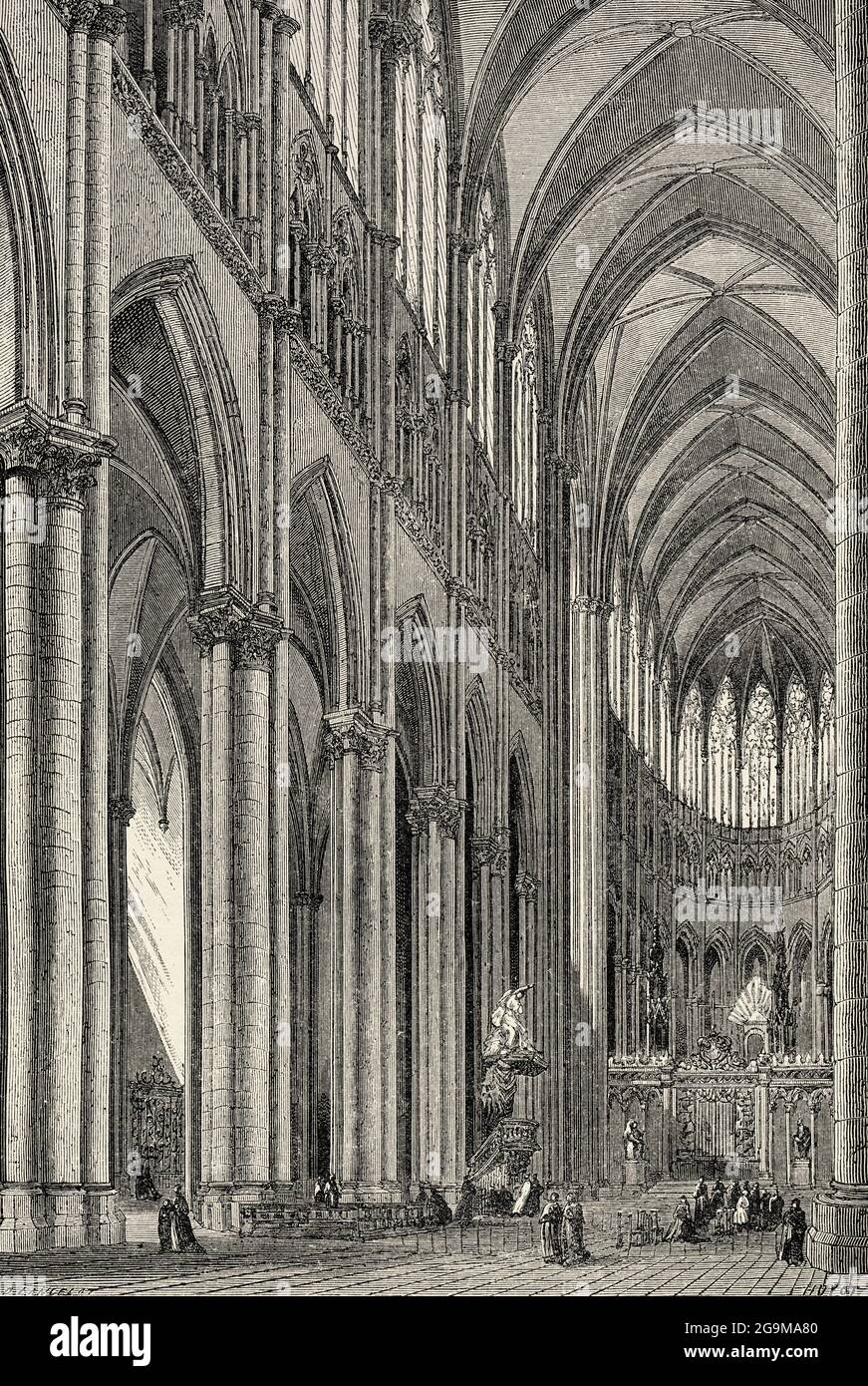 Ogival architecture. Interior of Cathedral Notre Dame, Amiens