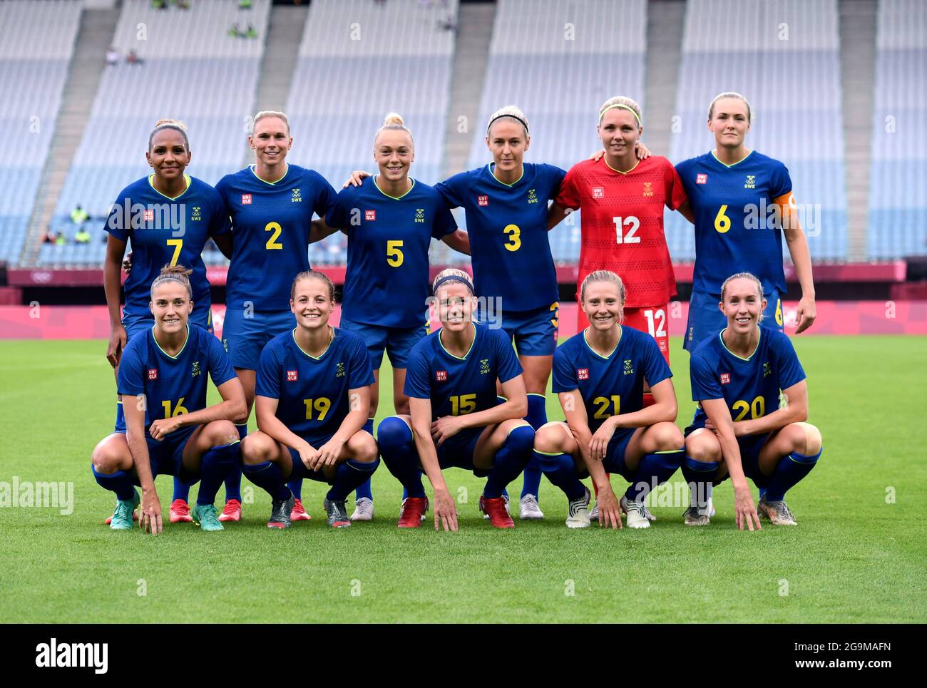 Miyagi, Japan. 27th July, 2021. Players of Sweden pose for a team photo
