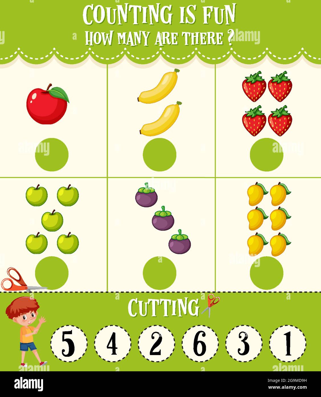 Math count number worksheet illustration Stock Vector Image & Art Alamy