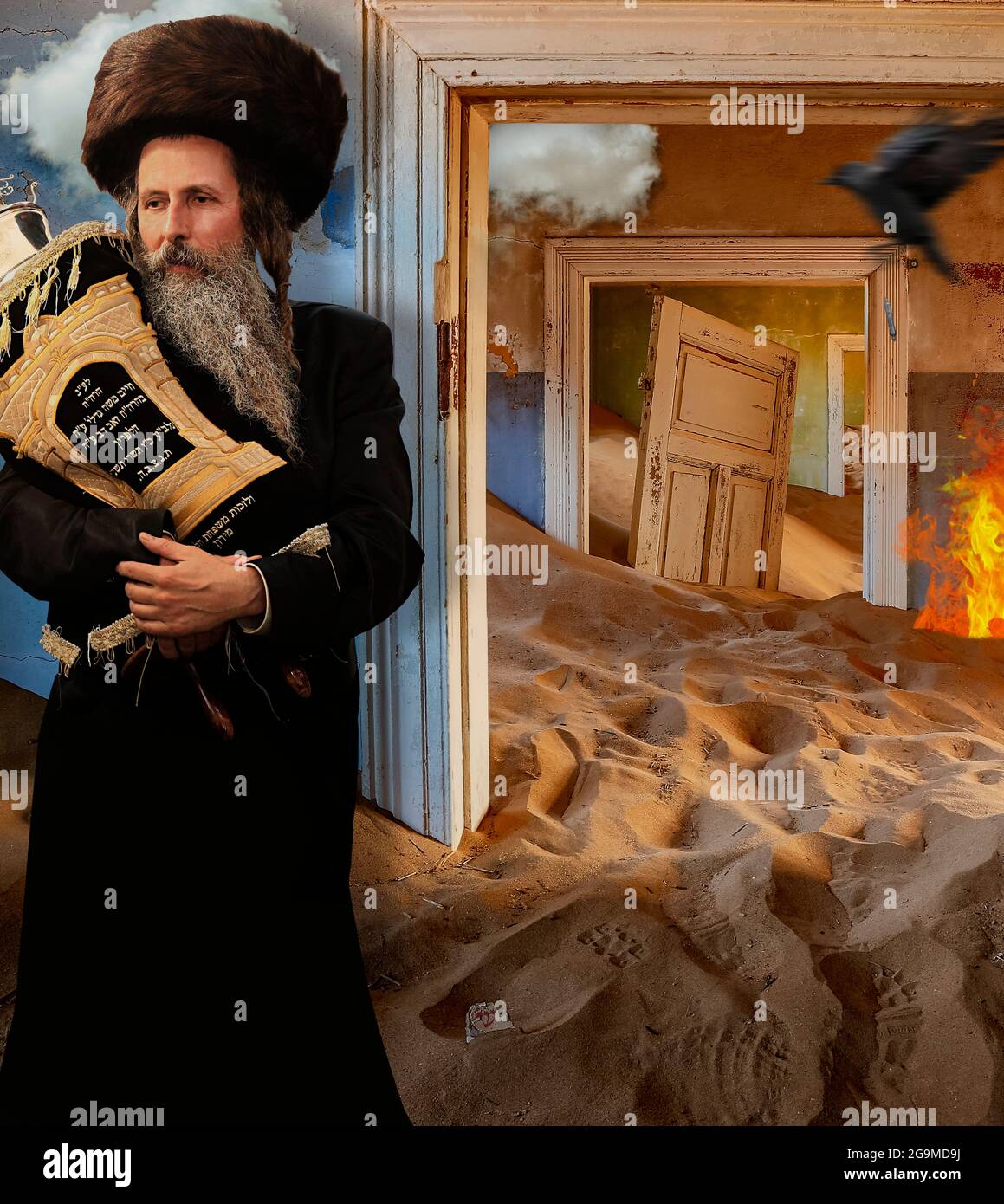 Jewish Man with Torah Stock Photo