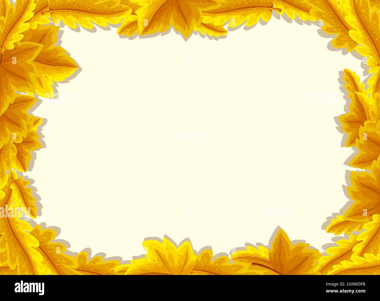 Empty background with yellow leaves frame illustration Stock Vector ...