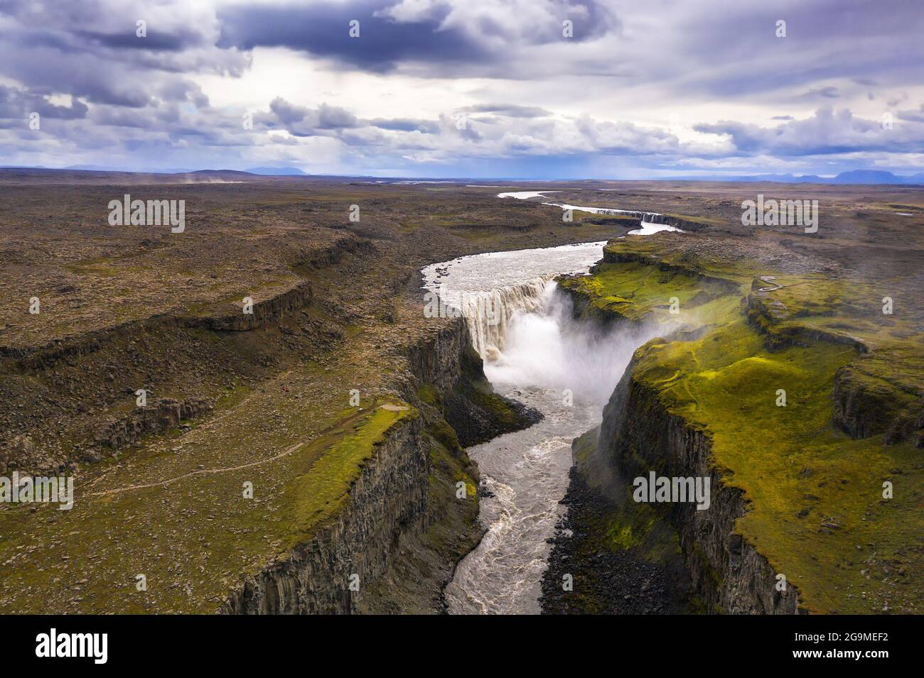 Aerial view of Dettifoss waterfall in Iceland Stock Photo