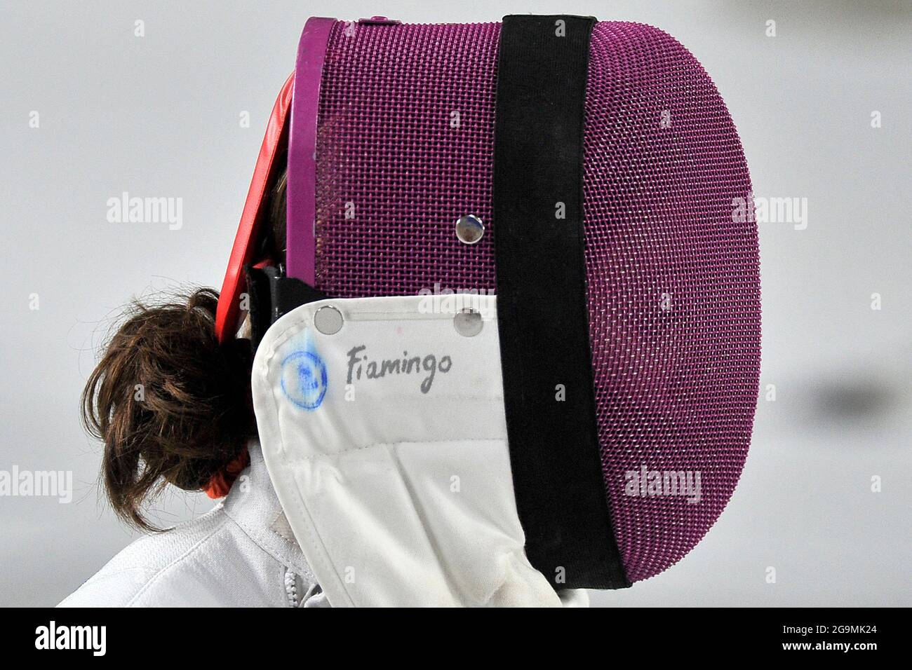 Rossella Fiamingo Italian fencer, during the 2021 Italian fencing championship, which was held at the Palavesuvio in Naples (NA). Stock Photo