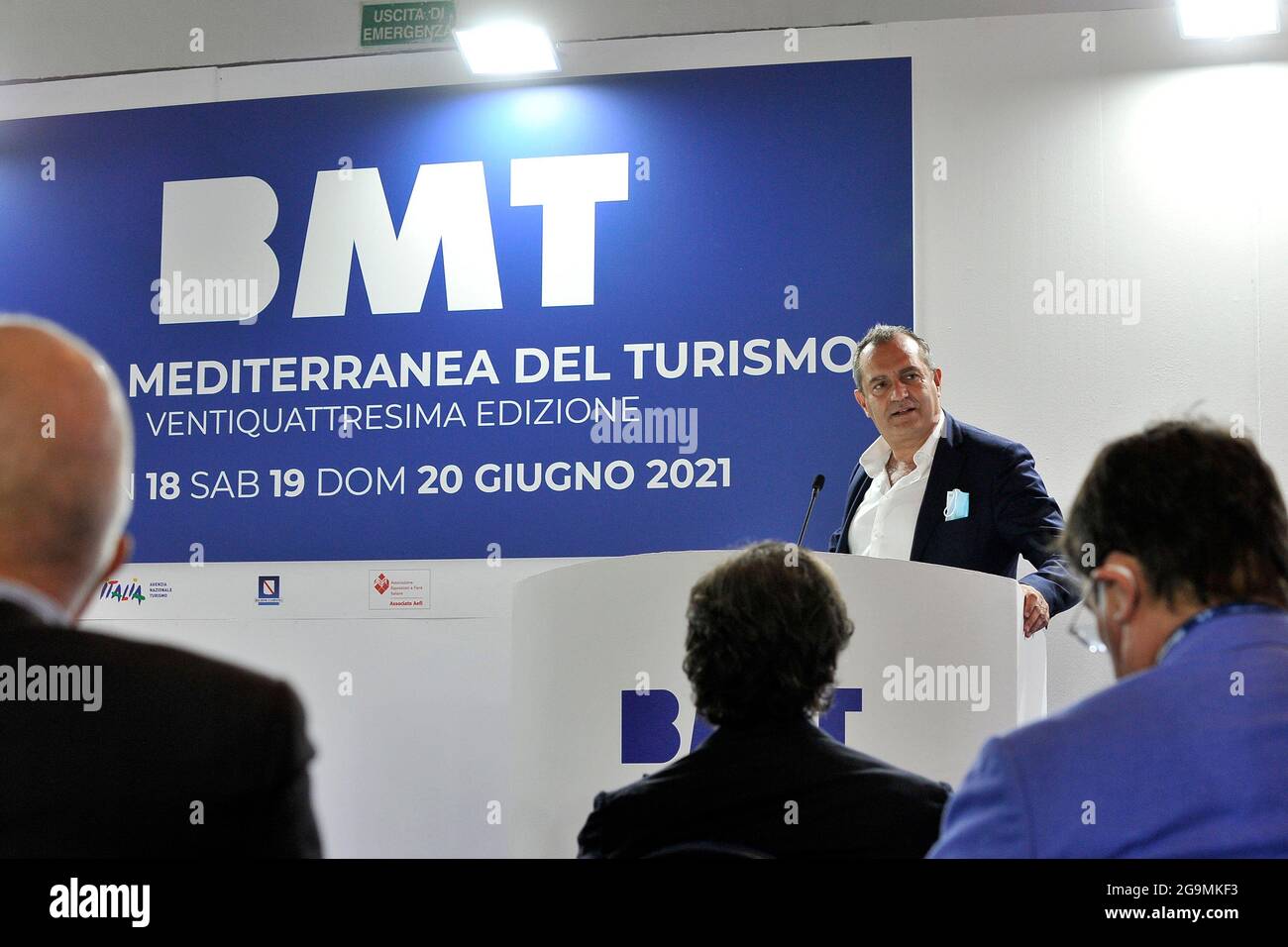Luigi De Magistris mayor of Naples, at the opening of the 24th edition of  the "Borsa Mediterranea Del Turismo", which was held in Naples at the  Mostra Stock Photo - Alamy