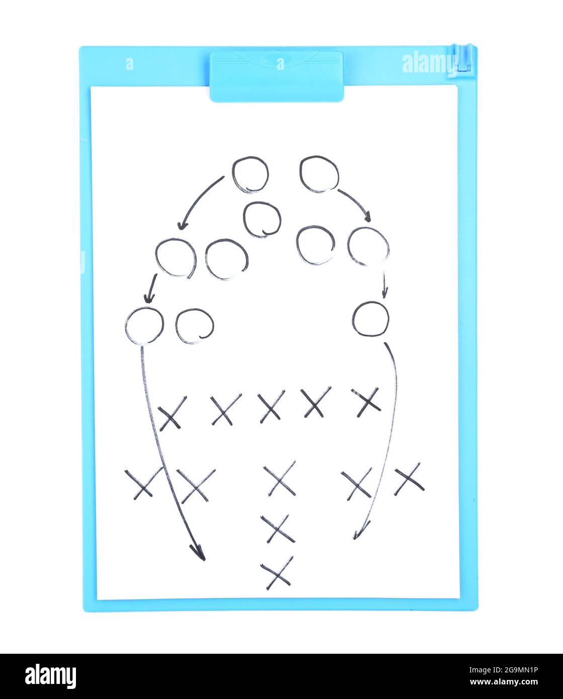 Clipboard with tactical scheme isolated on white Stock Photo Alamy