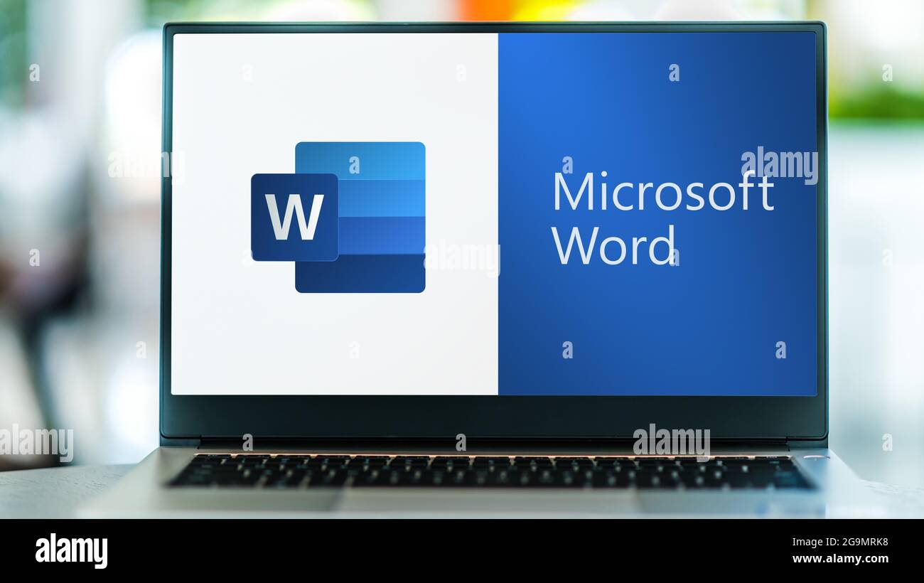 POZNAN, POL - JUL 3, 2021: Laptop computer displaying logo of Microsoft Word,  a word processor developed by Microsoft Stock Photo - Alamy