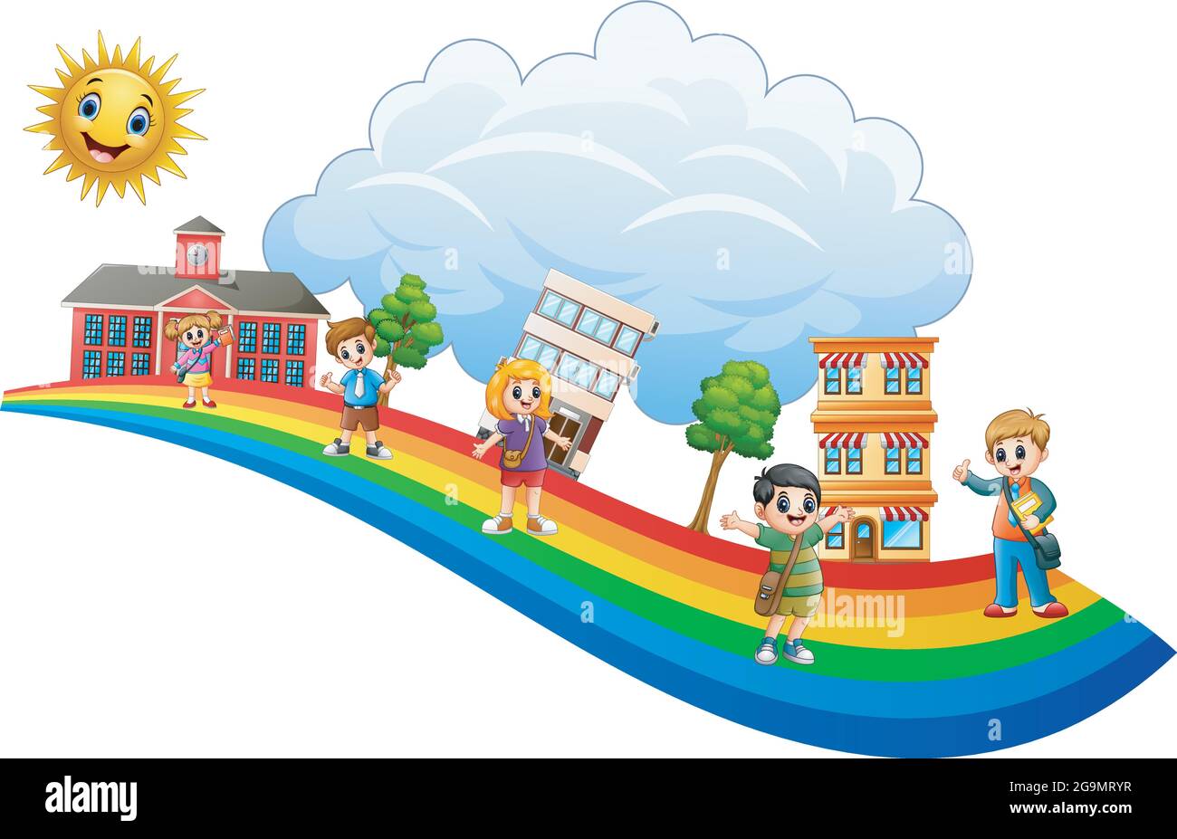 Happy children playing together Stock Vector Image & Art - Alamy
