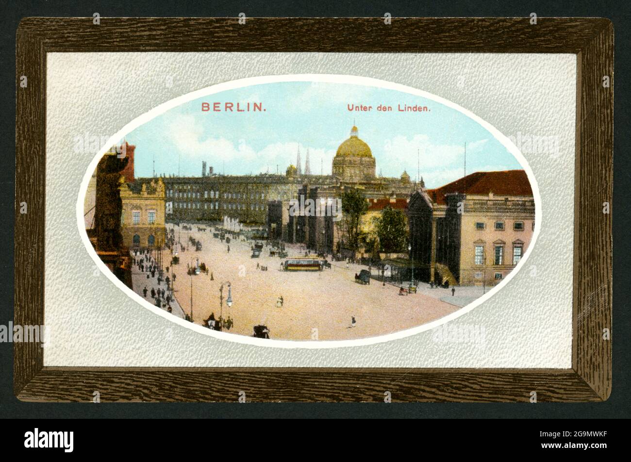 geography / travel, Germany, Berlin, Unter den Linden with Berlin City Palace, postcard, ADDITIONAL-RIGHTS-CLEARANCE-INFO-NOT-AVAILABLE Stock Photo