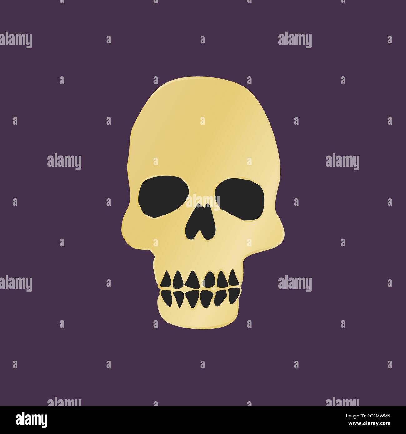 Vintage Mystic line art Skull Illustration. Stock Vector