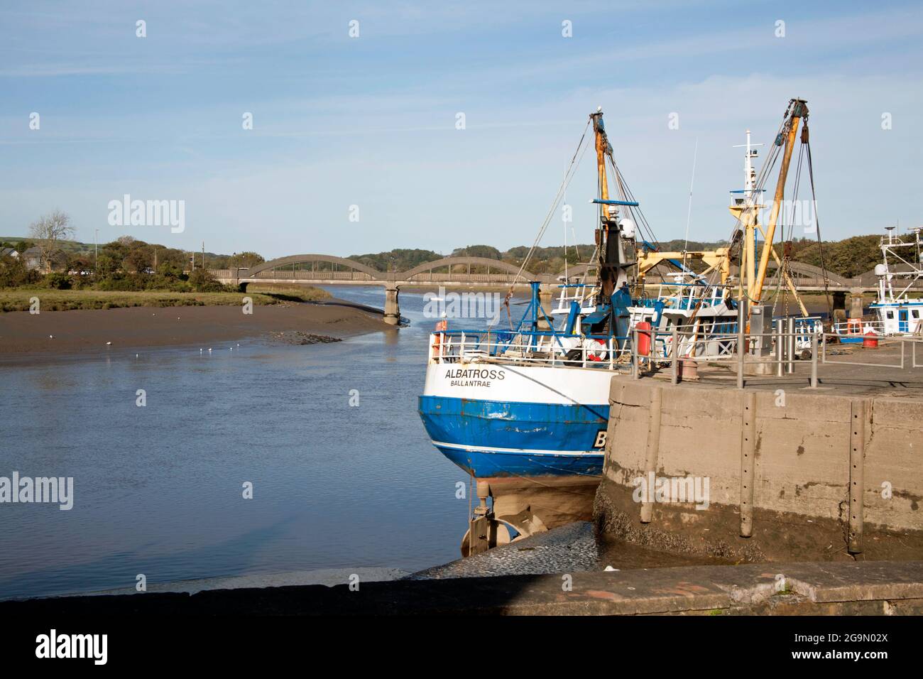 Trawlers moored at the quayside Kirkcudbright Dumfries and Galloway Scotland Stock Photo