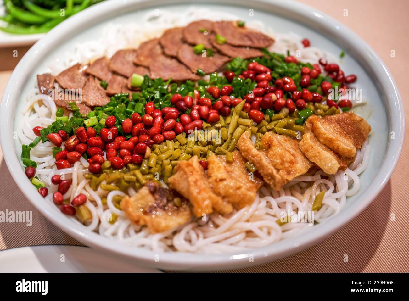 A special dish from Guangxi, China, Guilin rice noodles, cold rice ...