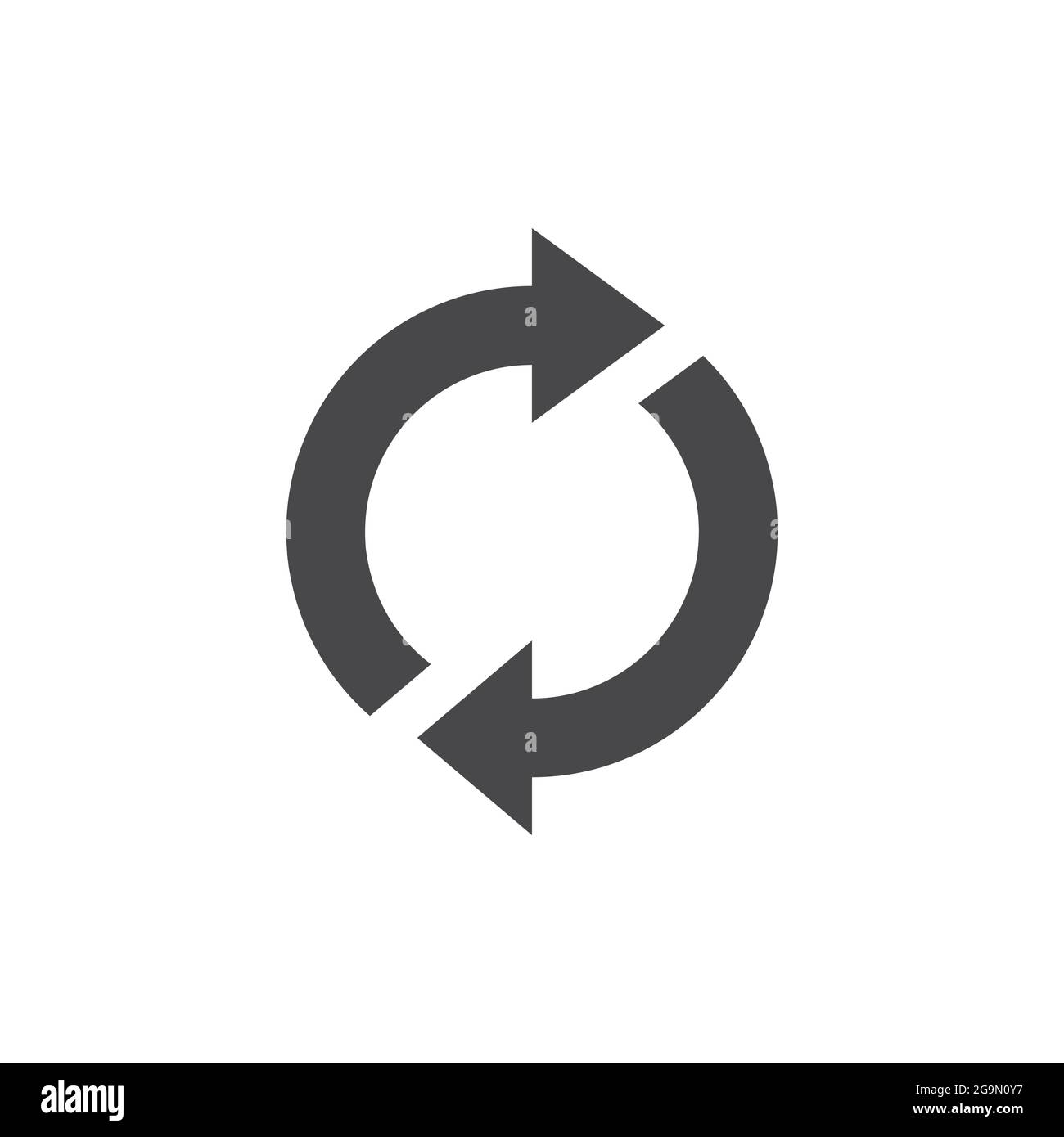 Loop circle arrows black vector icon. Reload, refresh arrow symbol. Stock Vector