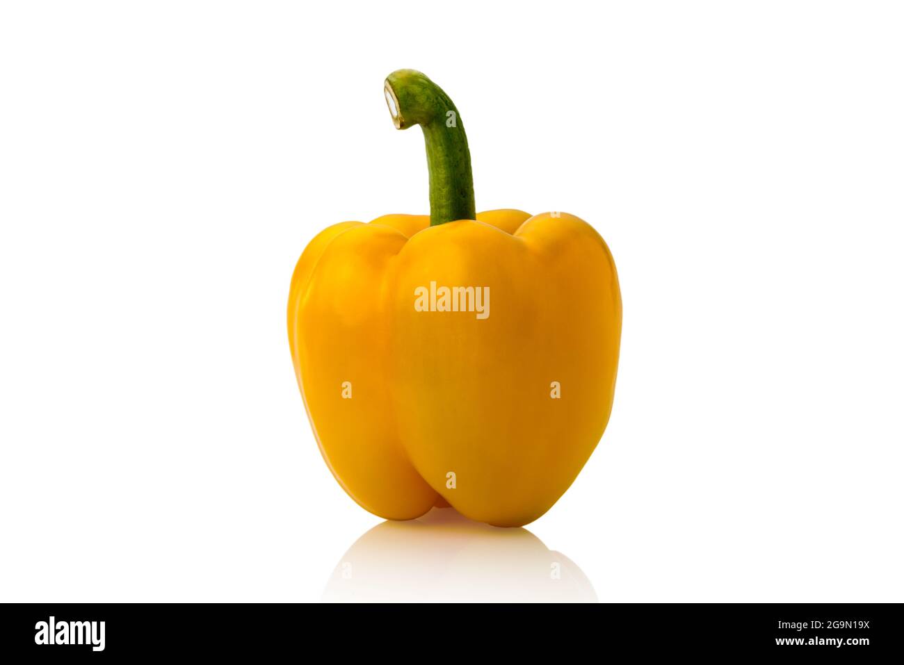 Yellow bell pepper isolated on white Stock Photo