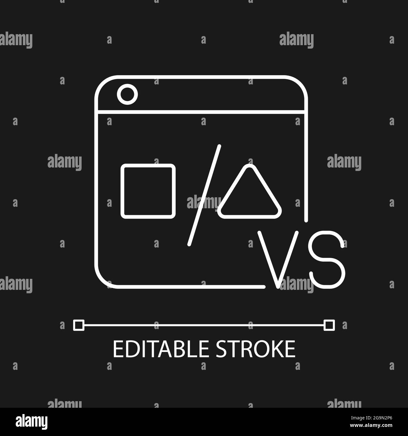 Comparison platforms white linear icon for dark theme Stock Vector ...