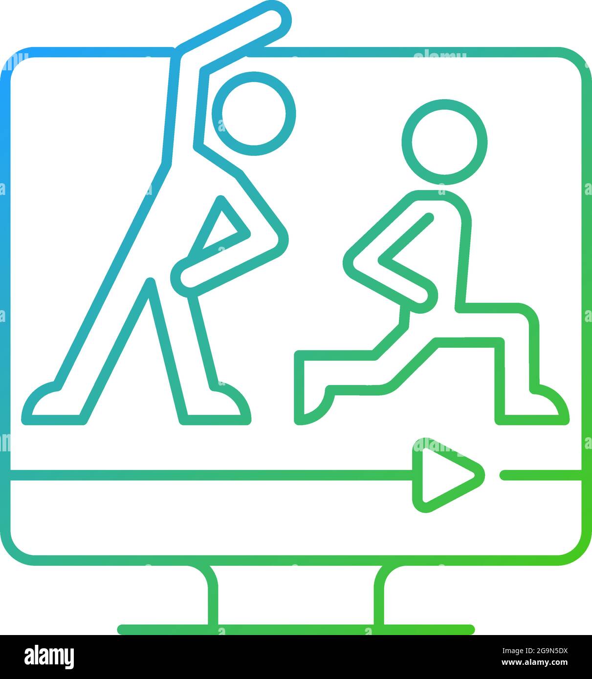 Online fitness classes gradient linear vector icon. Stock Vector