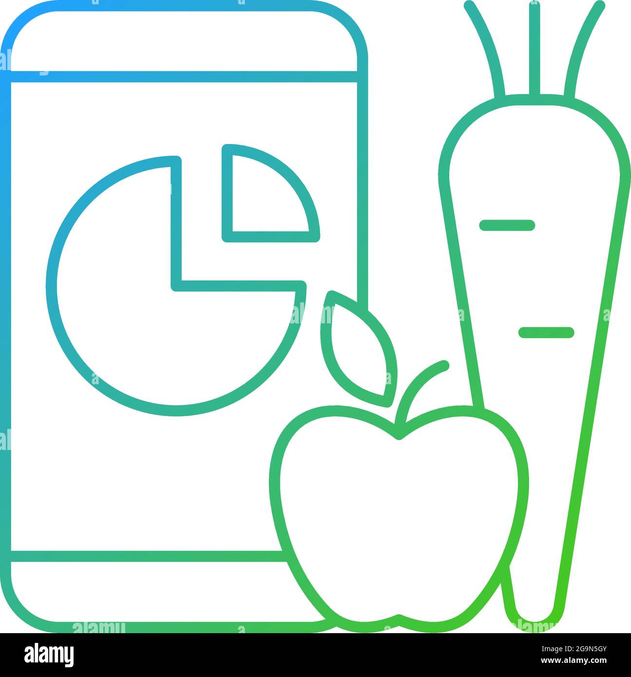Online nutrition tracker gradient linear vector icon. Stock Vector