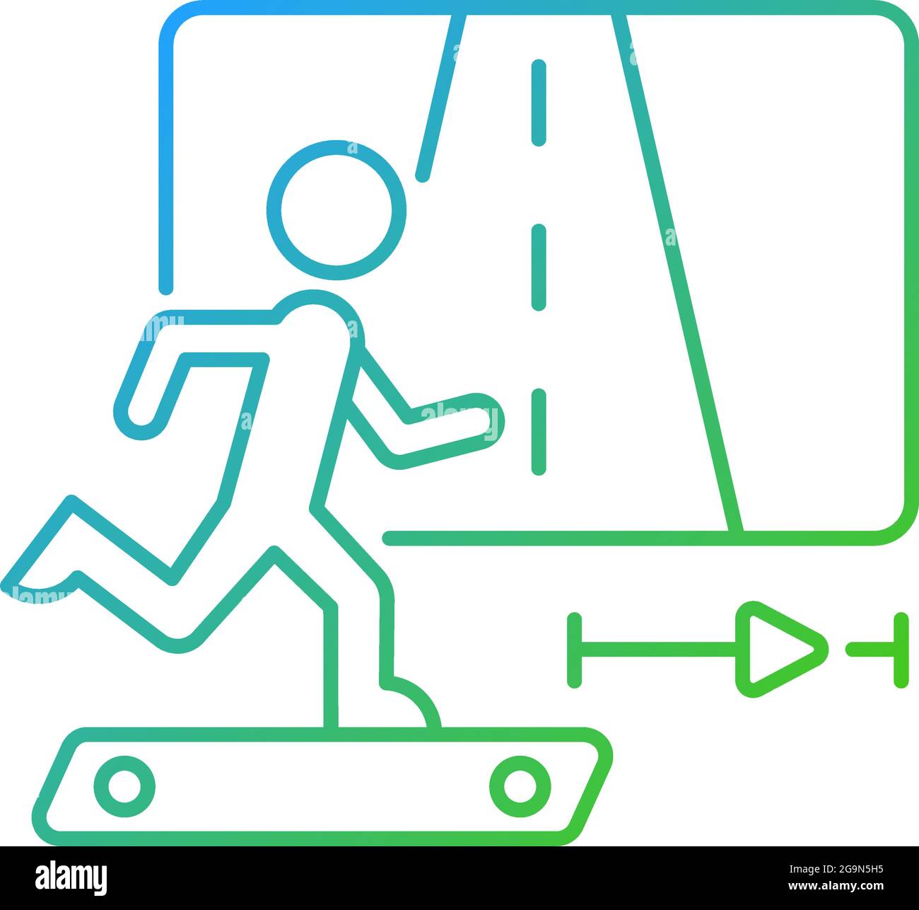 Online fitness jogging gradient linear vector icon. Stock Vector