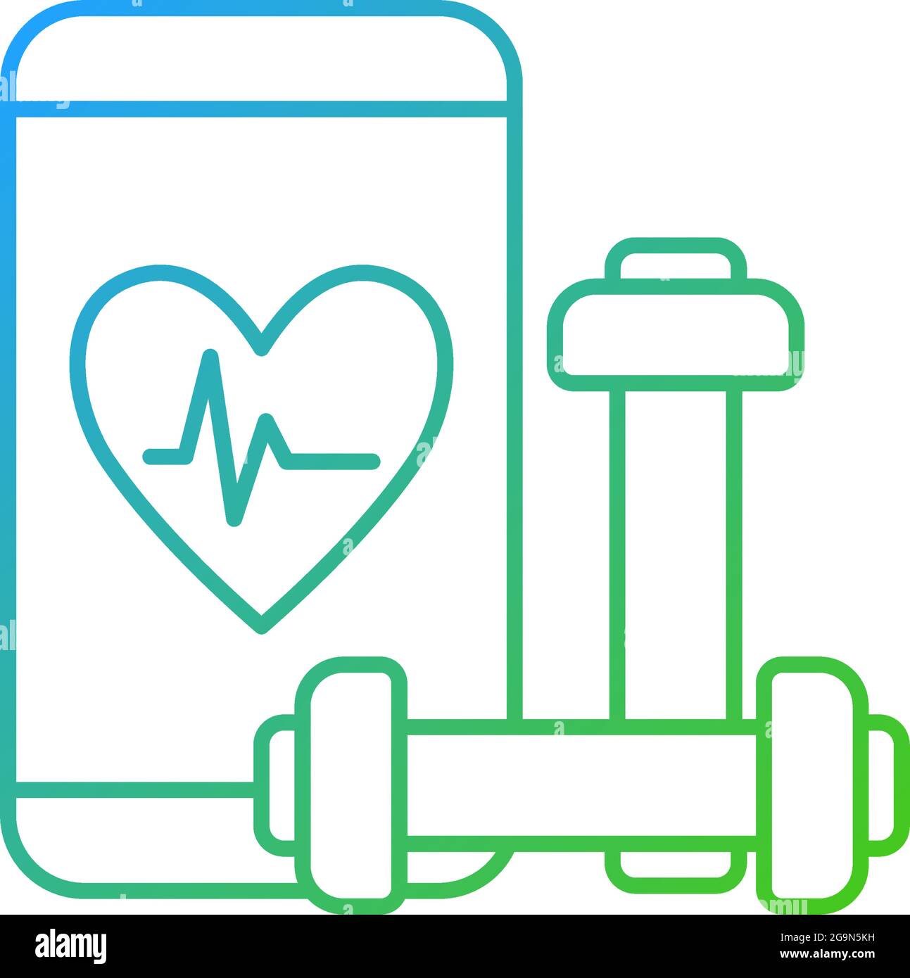 Online fitness application gradient linear vector icon. Stock Vector