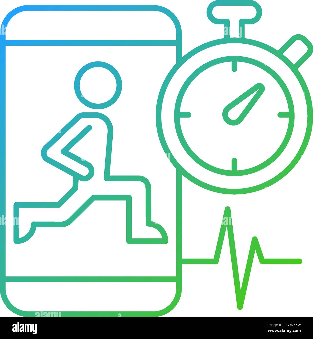 High intensity and intervals workout gradient linear vector icon Stock ...
