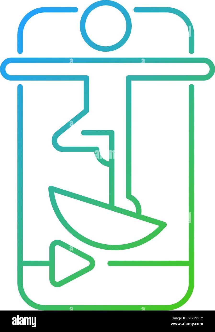 Online fitness balance training gradient linear vector icon. Stock Vector