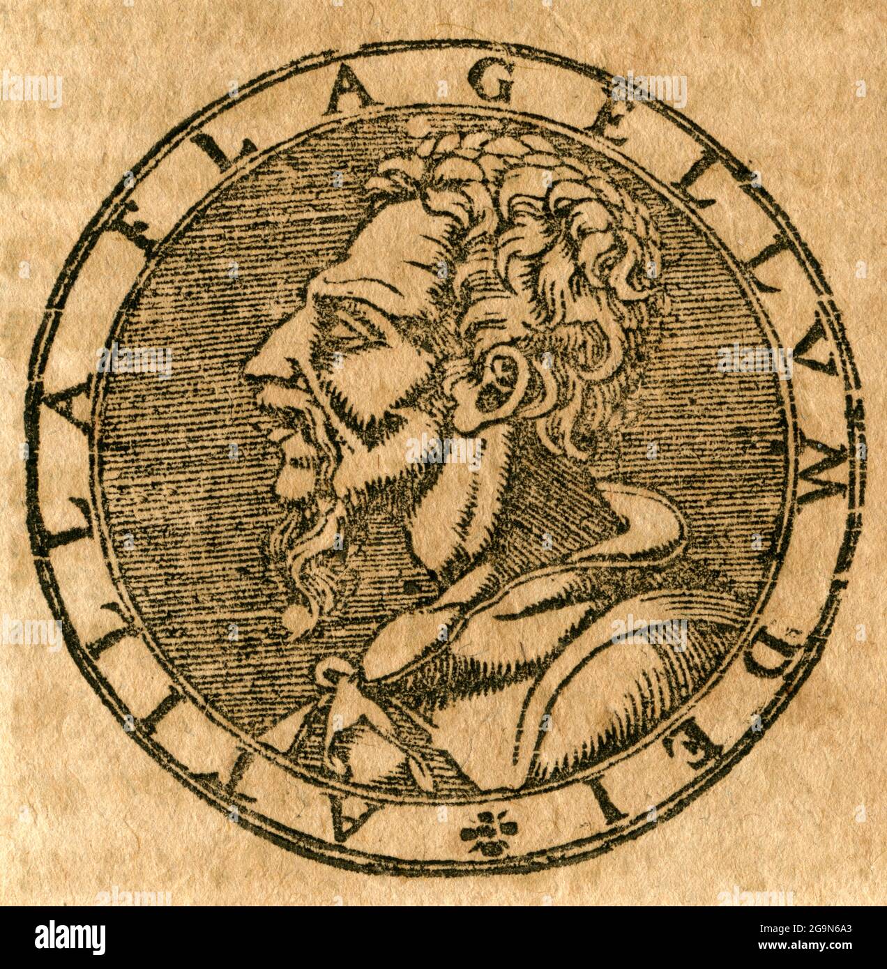 Europe, Hungary, Attila, ruler of the Huns, portrait from: 'Cosmographia', by Sebastian Münster, ARTIST'S COPYRIGHT HAS NOT TO BE CLEARED Stock Photo