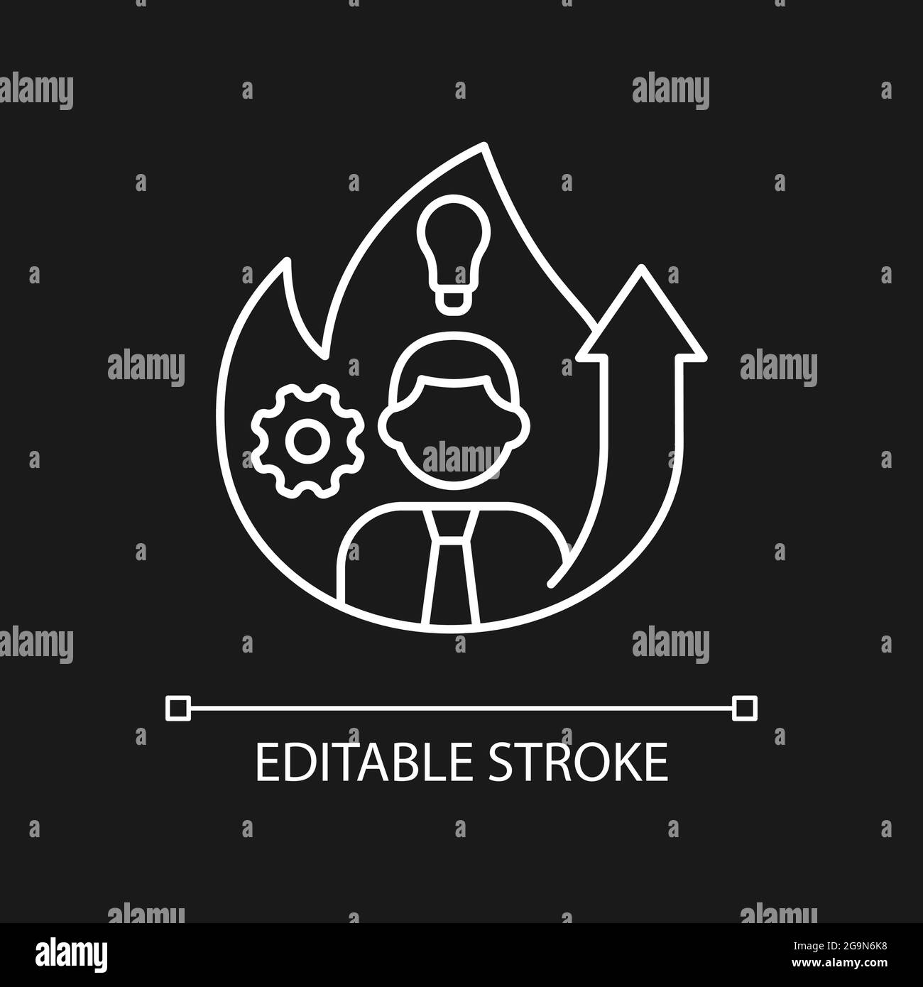 Increased motivation white linear icon for dark theme Stock Vector ...