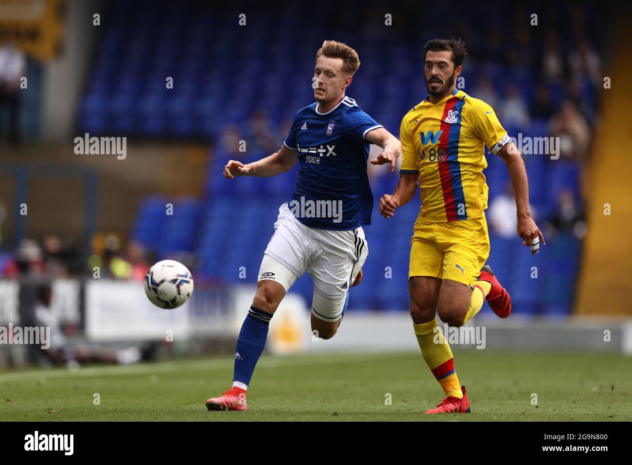 joe pigott of ipswich town and james tomkins of crystal palace ipswich town v crystal palace