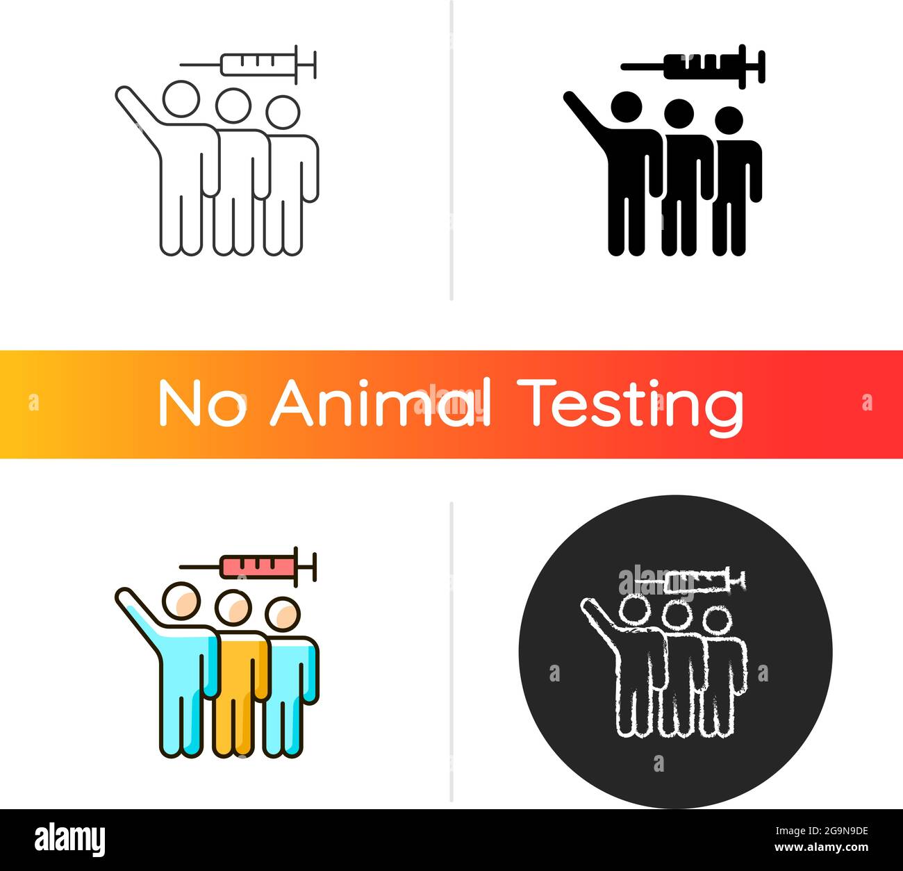 Volunteer testing gradient icon Stock Vector