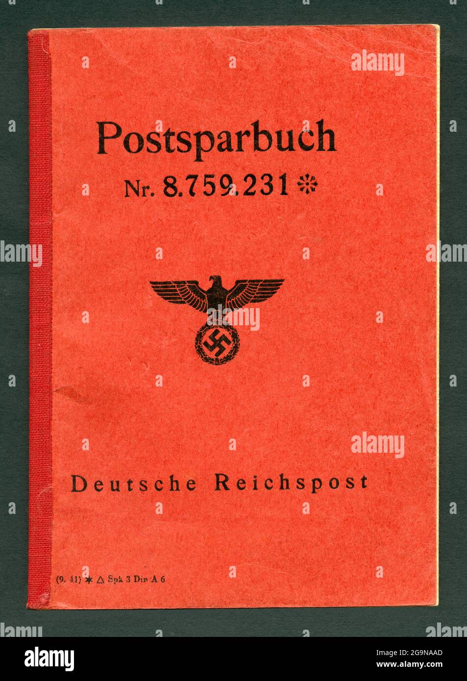 Vienna, German Reichspost, postal savings book, probably from 1941 , ADDITIONAL-RIGHTS-CLEARANCE-INFO-NOT-AVAILABLE Stock Photo