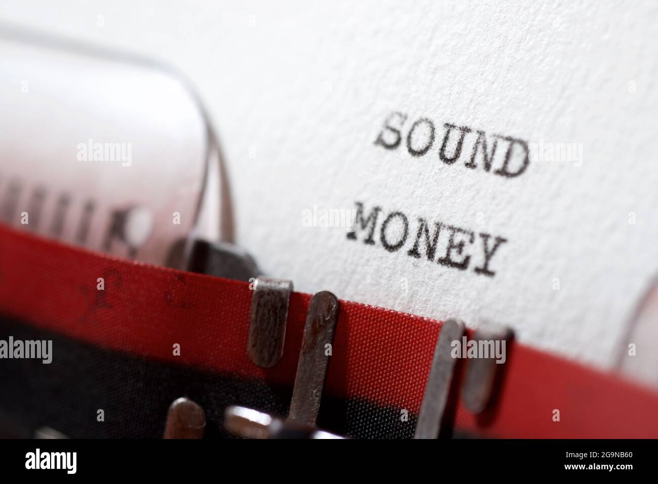 Sound money phrase written with a typewriter Stock Photo Alamy