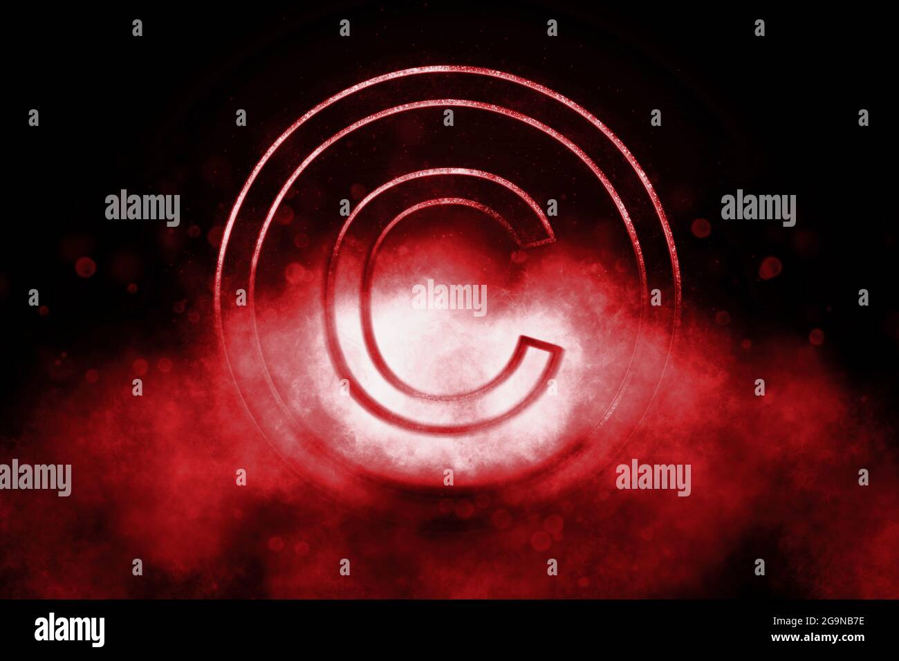 Copyright Symbol, C letter in circle, Blue symbol Stock Photo - Alamy