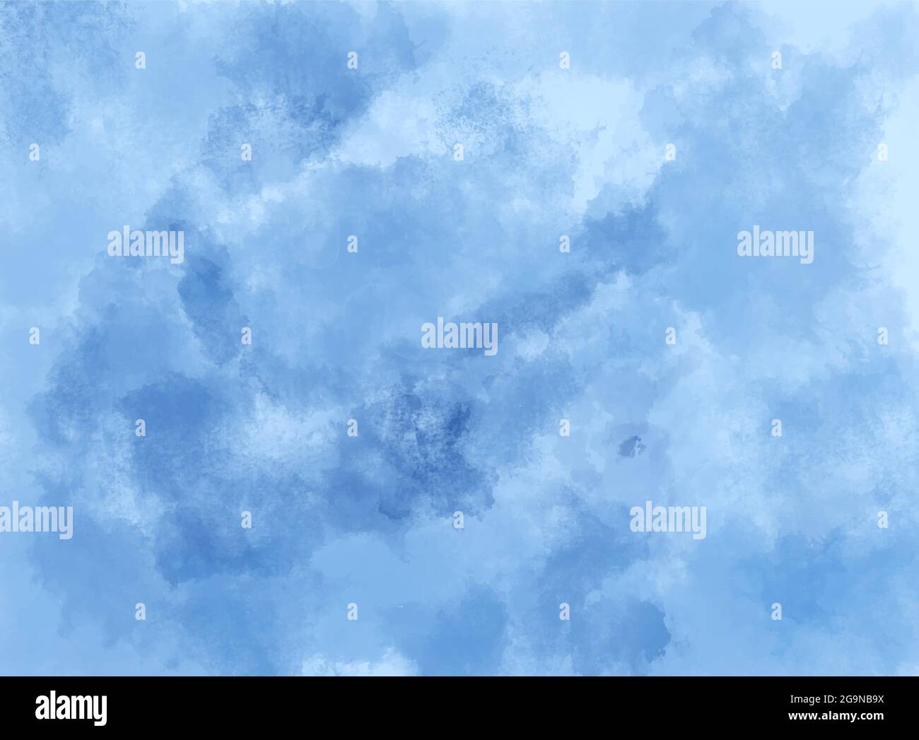 cloudy fluffy blue watercolor background vector illustration Stock Vector