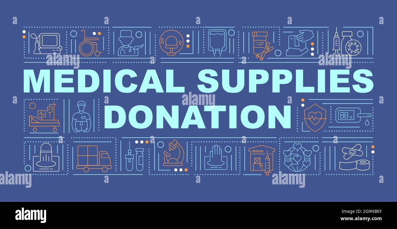 Medical supplies donation word concepts banner Stock Vector Image & Art