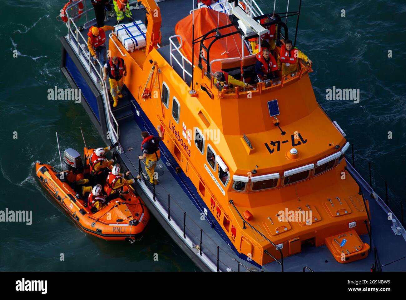 Severn Class Lifeboat and D class inshore boat Stock Photo Alamy