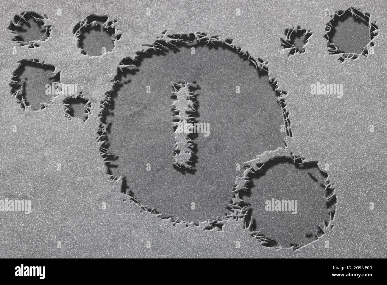 Element I Iodine, Mineral Vitamin complex dietary supplement, rugged, silver background Stock