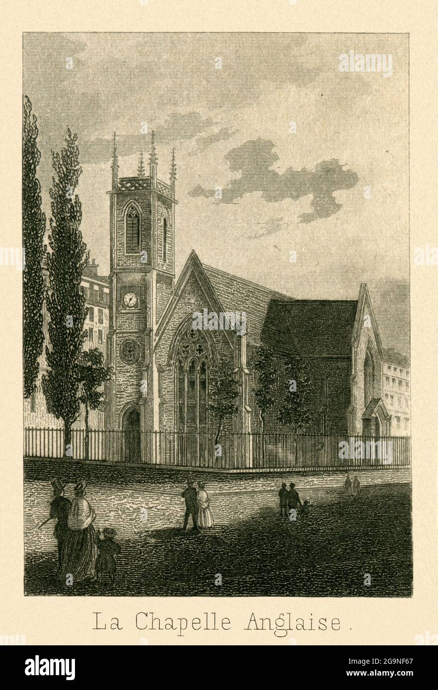 Europe, Switzerland, Geneva, Holy Trinity Church, image from a souvenir paper, ADDITIONAL-RIGHTS-CLEARANCE-INFO-NOT-AVAILABLE Stock Photo