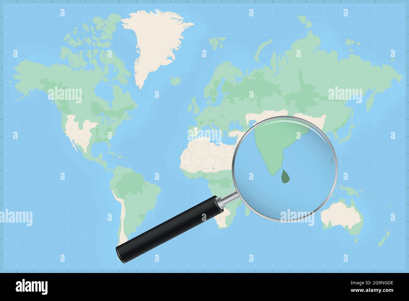 Sri Lanka Neighboring Countries Map Map Of The World With A Magnifying Glass On A Map Of Sri Lanka Detailed Map  Of Sri Lanka And Neighboring Countries In The Magnifying Glass Stock Vector  Image & Art -