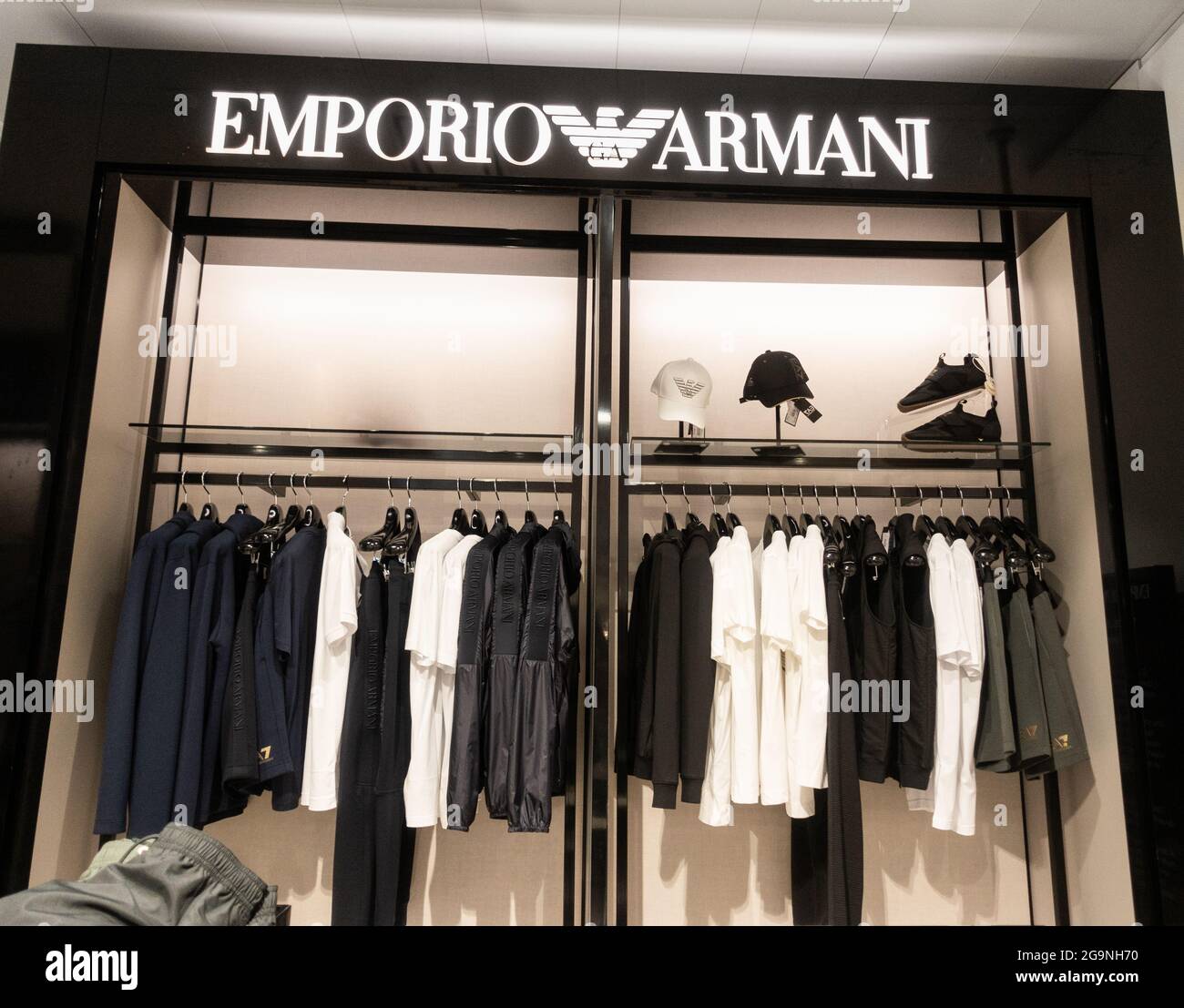 Emporio Armani clothing store display Stock Photo - Alamy