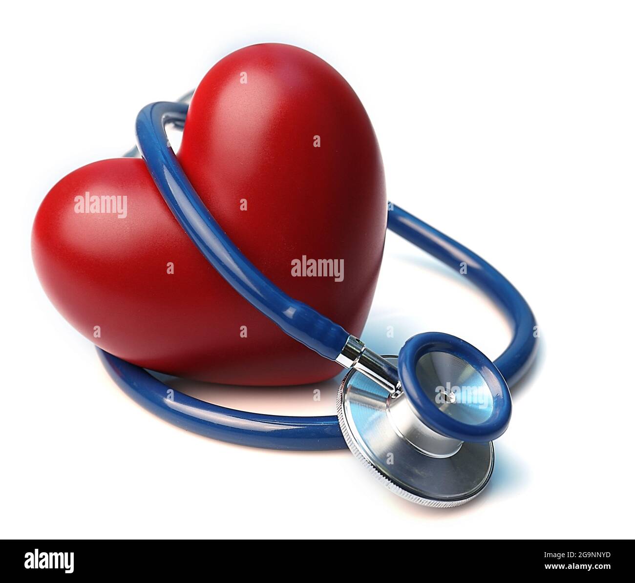 Stethoscope with heart on light background Stock Photo Alamy