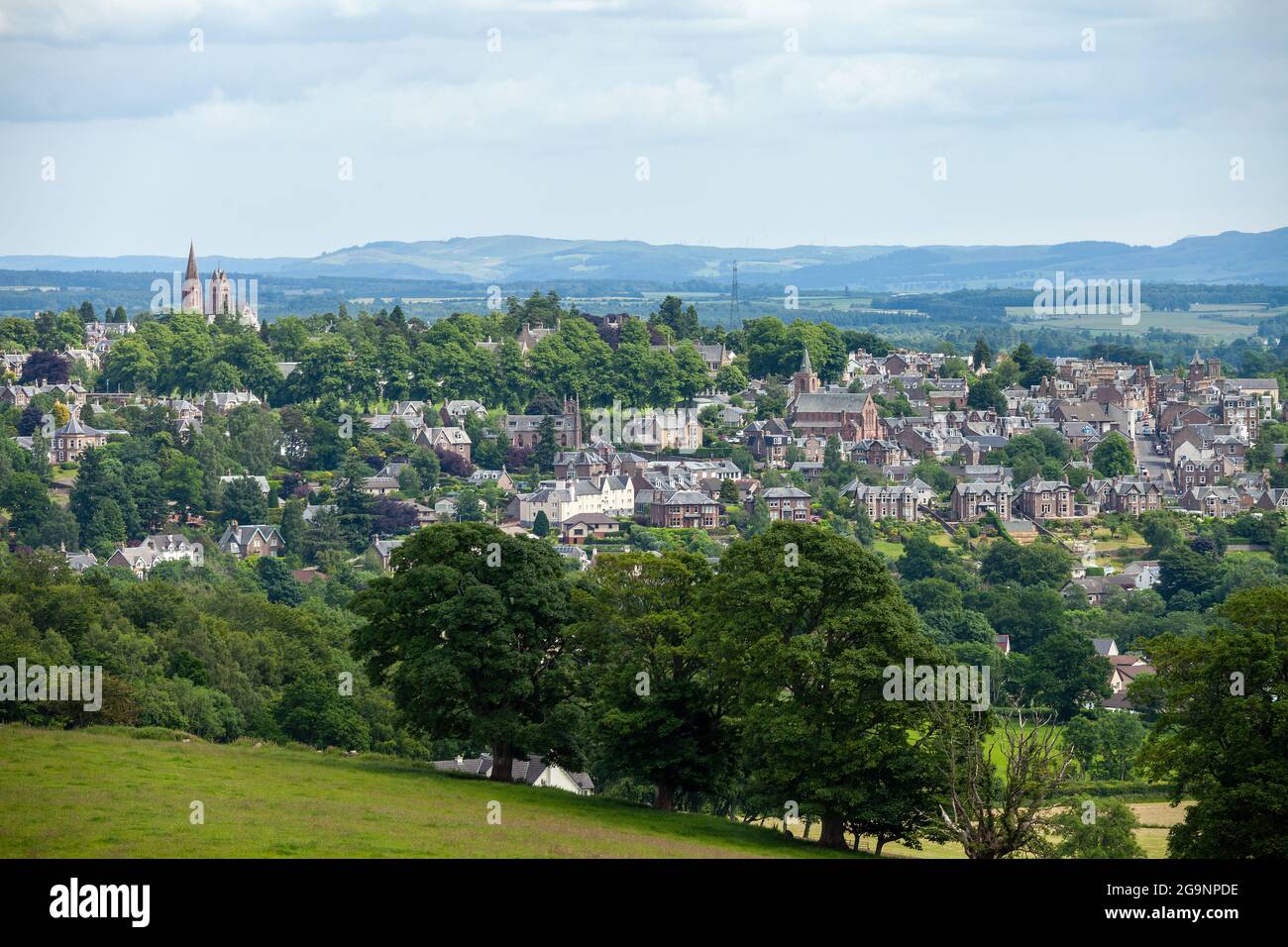 The town of Crieff, Perthshire, Scotland Stock Photo