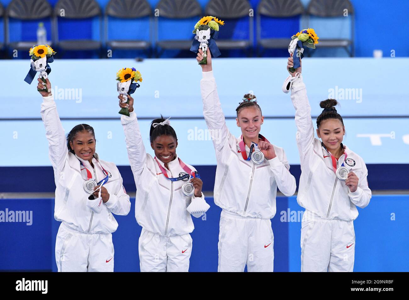 Tokyo, Japan. Credit MATSUO. 27th July, 2021. United States team group (USA), Silver medal