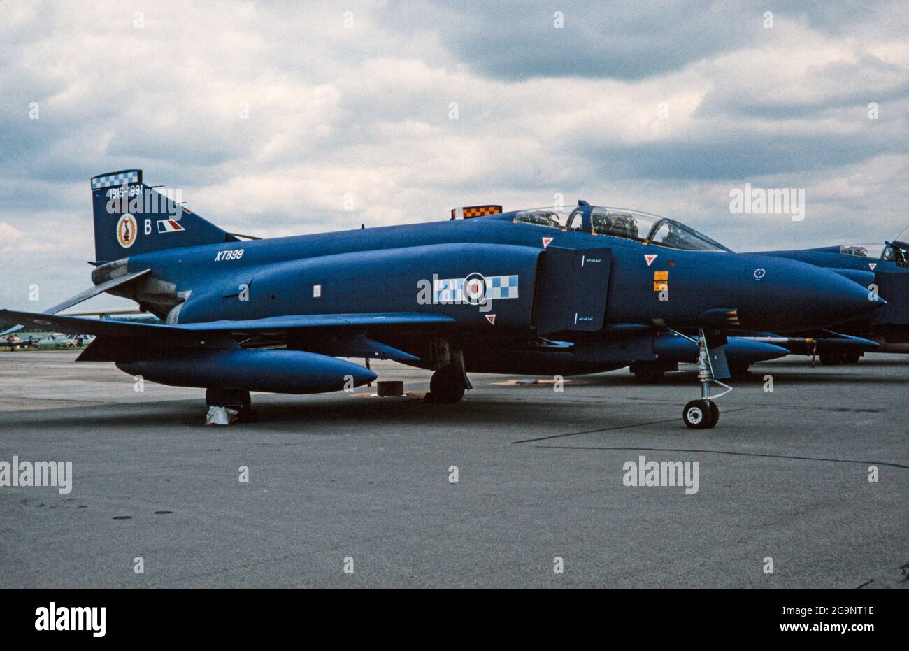 McDonnell Douglas F-4 Phantom FGR 2, serial number XT899, of the British Royal Air Force. Photo taken at the Fairford Airshow in July 1991. Stock Photo