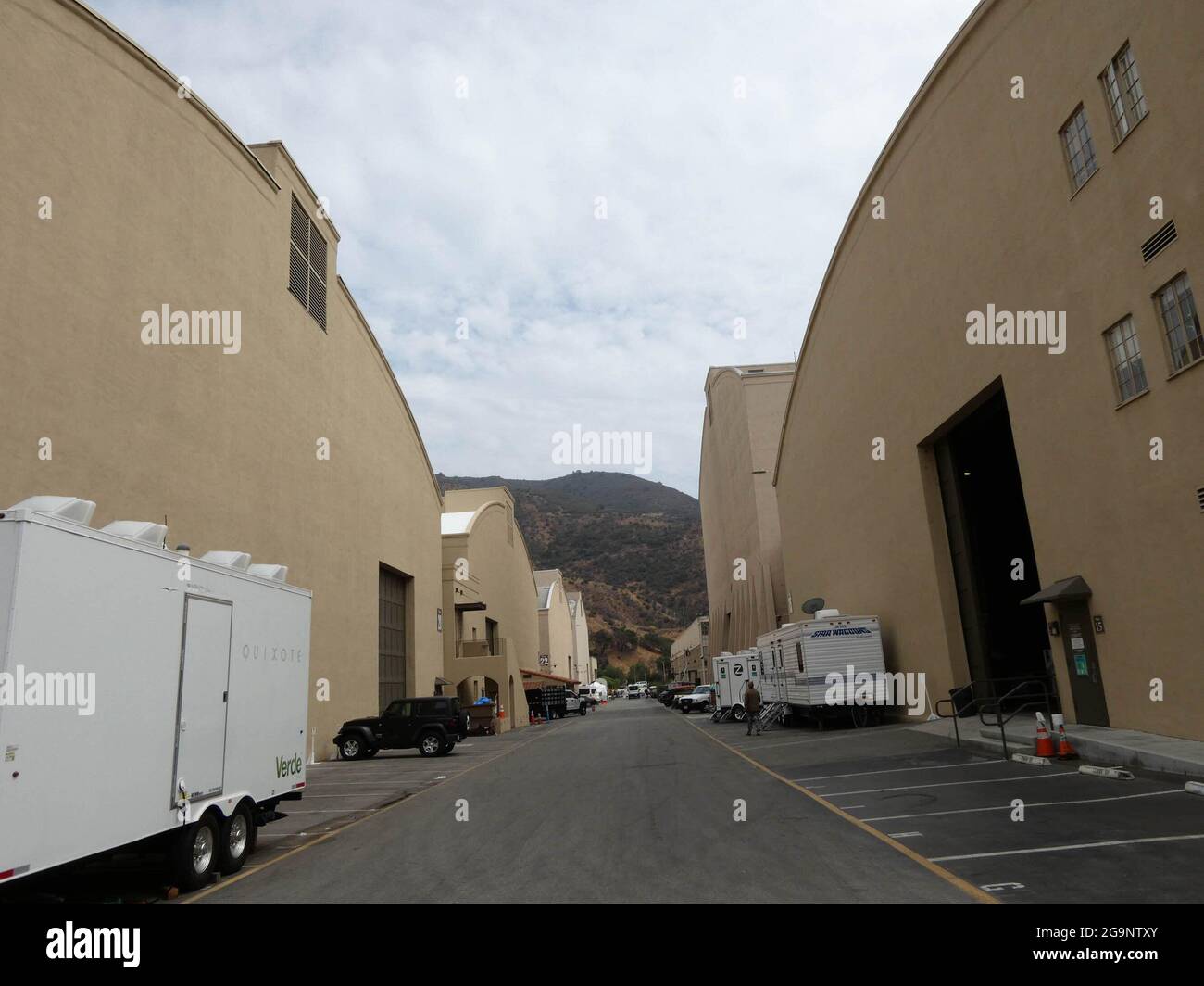 July 26, 2021, California, USA: (NEW) Warner Brothers -- An Iconic Hollywood Studio is in Production Mode Again. July 26, 2021, Burbank, California, USA: One of the ''Big Five'' Mega Studios that form the backbone of the American Film and Television Industry, Warner Brothers Studios is in full production mode again, and regular tours have resumed. With 2020-2021 Warner Bros blockbusters such as Tenet, Godzilla vs Kong, and Mortal Kombat raking in combined HBO Max Streaming as well as theatrical revenues exceeding $1B for the last twelve months, Warner Bros Studios is positioned to lead a roar Stock Photo